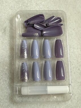 Unbranded Nail Set - Purple Ombre Press-On Nails 24pcs New